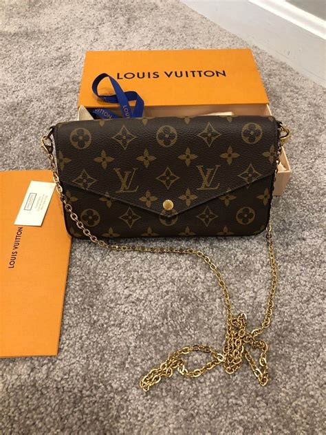 lv black leather wallet with chain|small lv crossbody with chain.